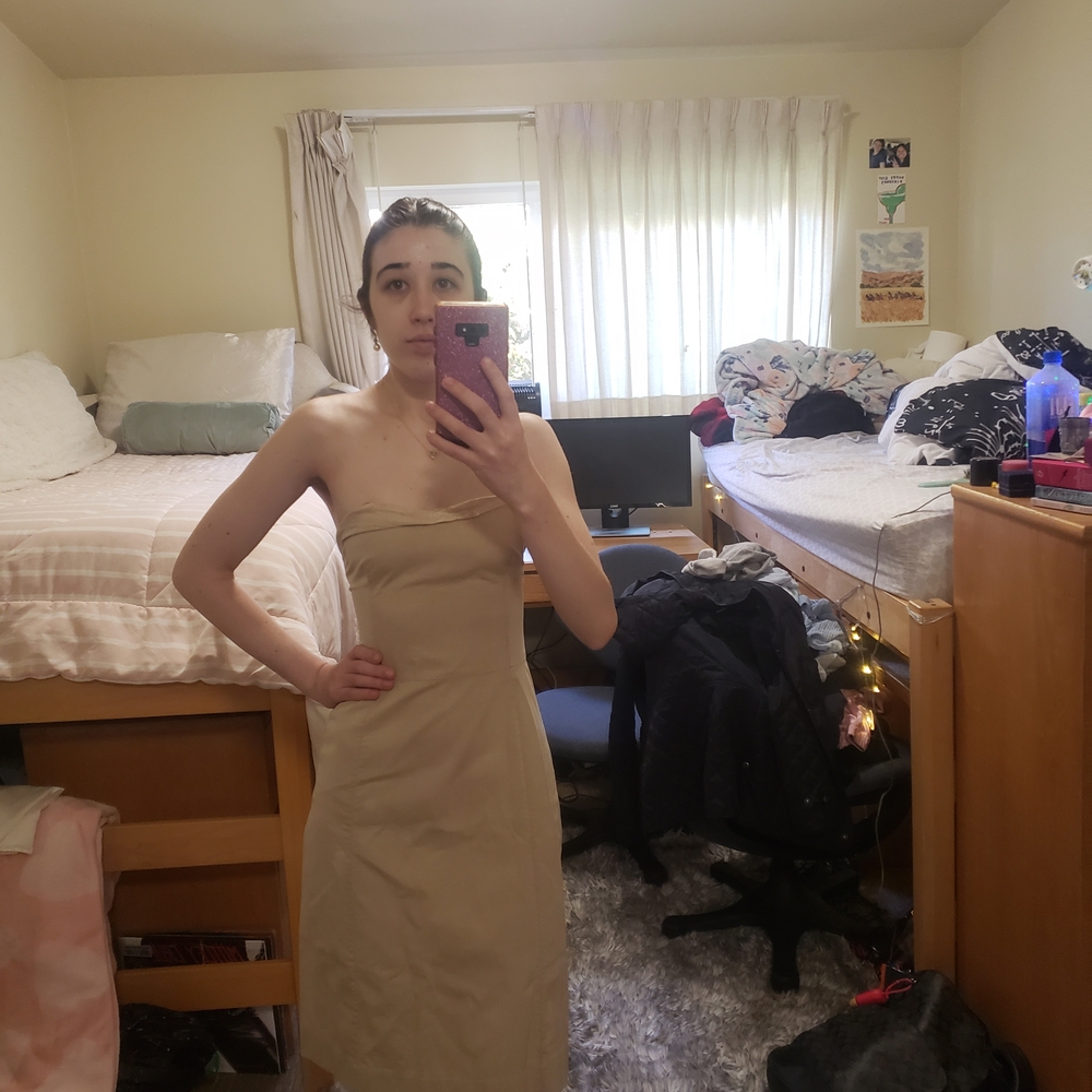Prada Tan Strapless Sheath Dress for Weddings